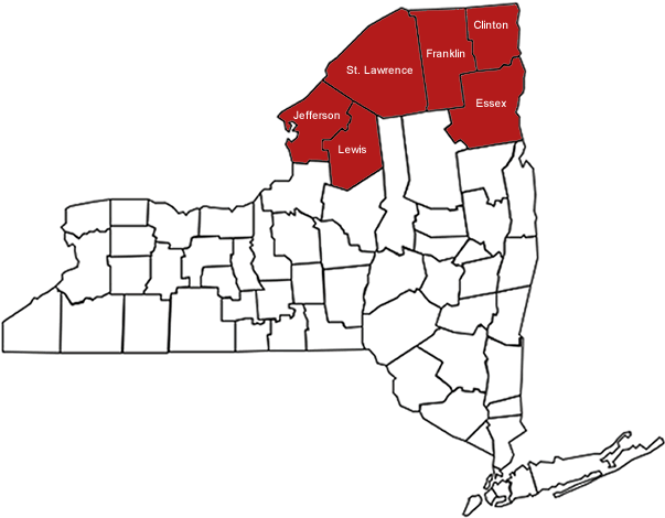 Northern NY Ag Program County Map
